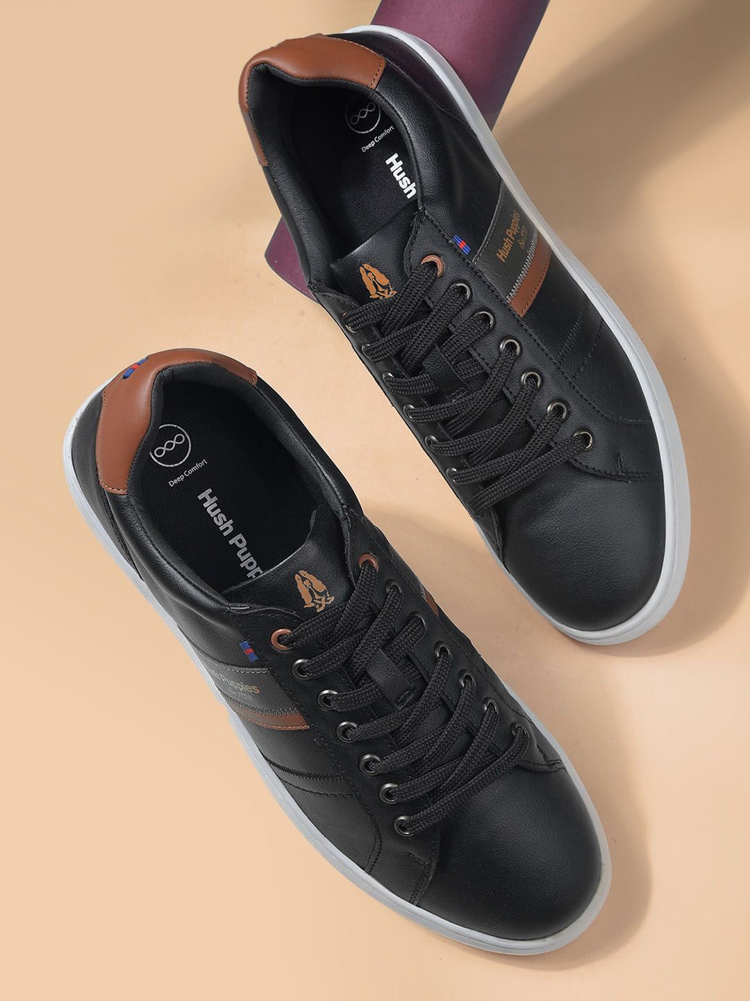 

Hush Puppies Men PU Sneakers, Black