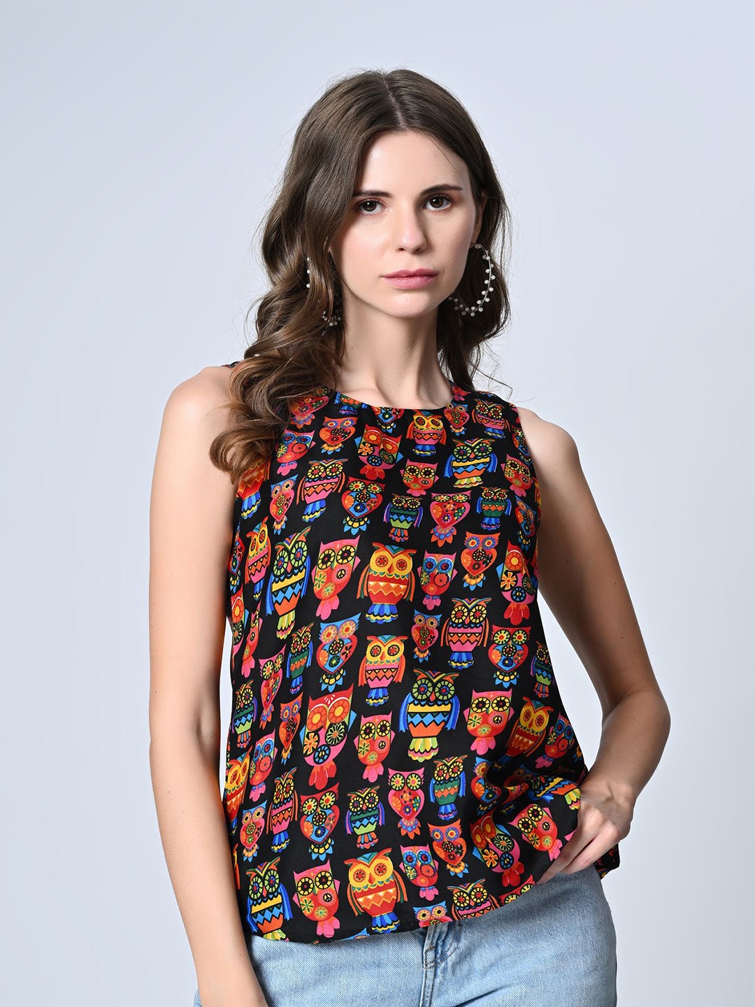 

VAPPSYAM Women Graphic Printed Top, Multi