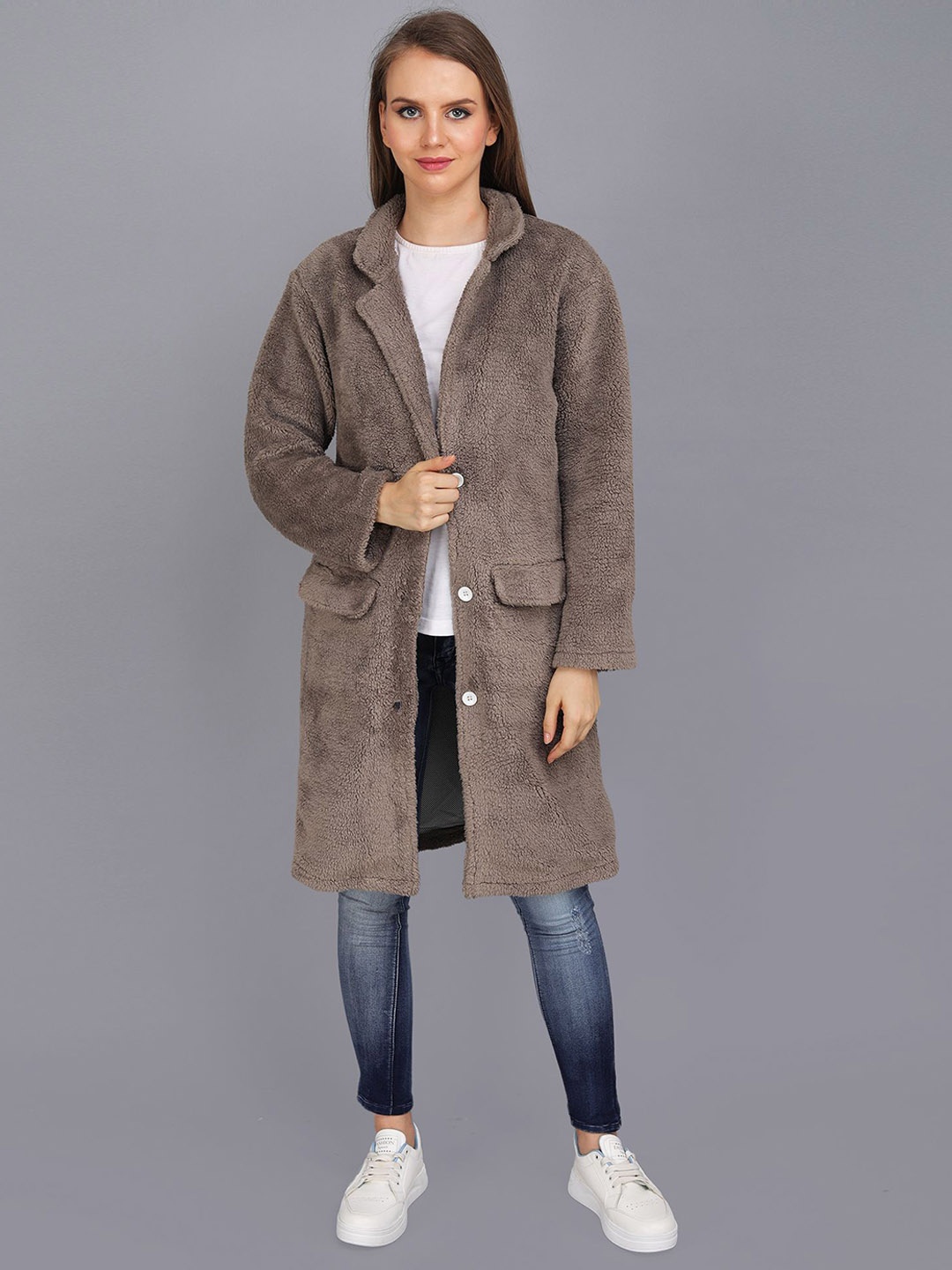 

JAKANARY Women Lightweight Longline Tailored Jacket, Grey