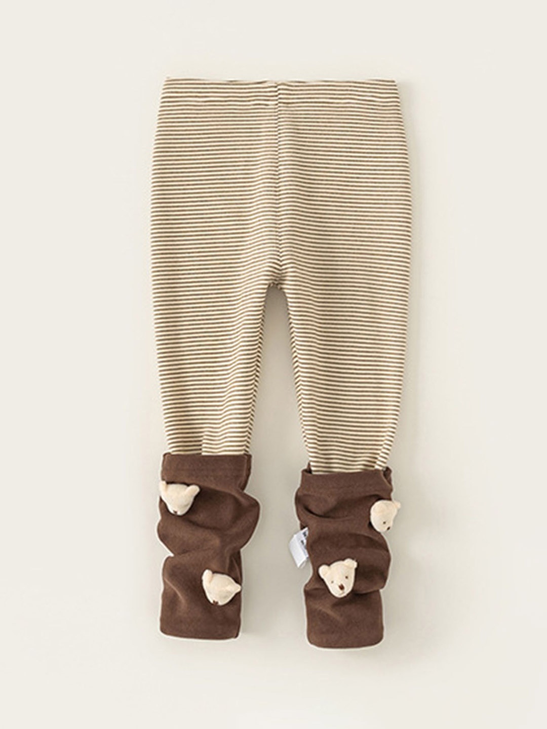 

LULU & SKY Infant Girls Striped Ankle Length Leggings, Brown