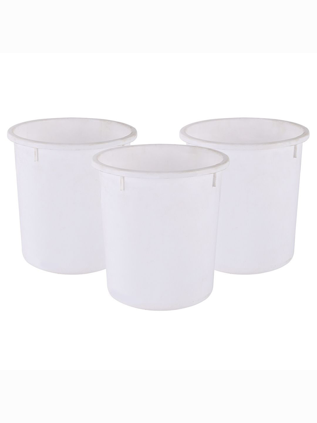 

Kuber Industries White 3 Pieces Open-Top Dustbins
