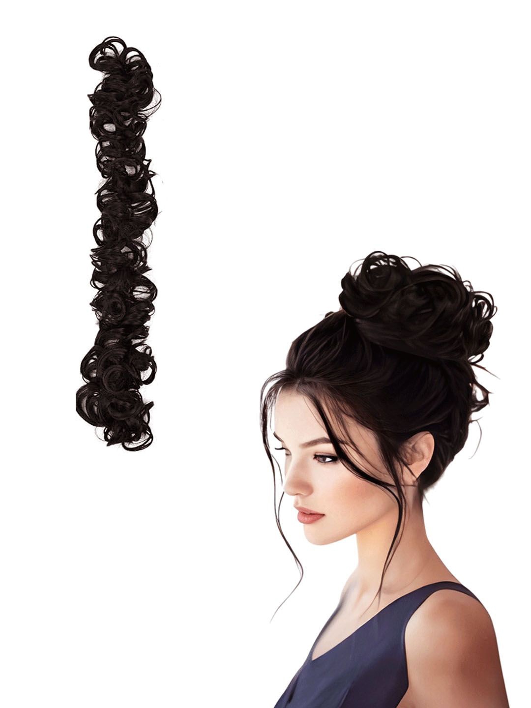 

D-Divine Long Frill Hair Bun Hair Extension- Brown
