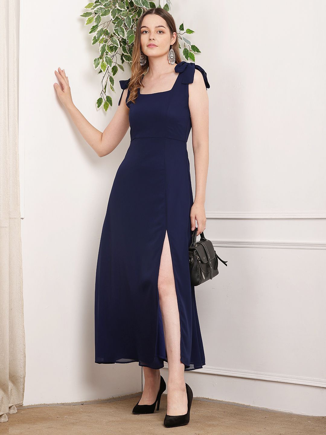 

Tushita Women Fit & Flare Maxi Dress, Navy blue