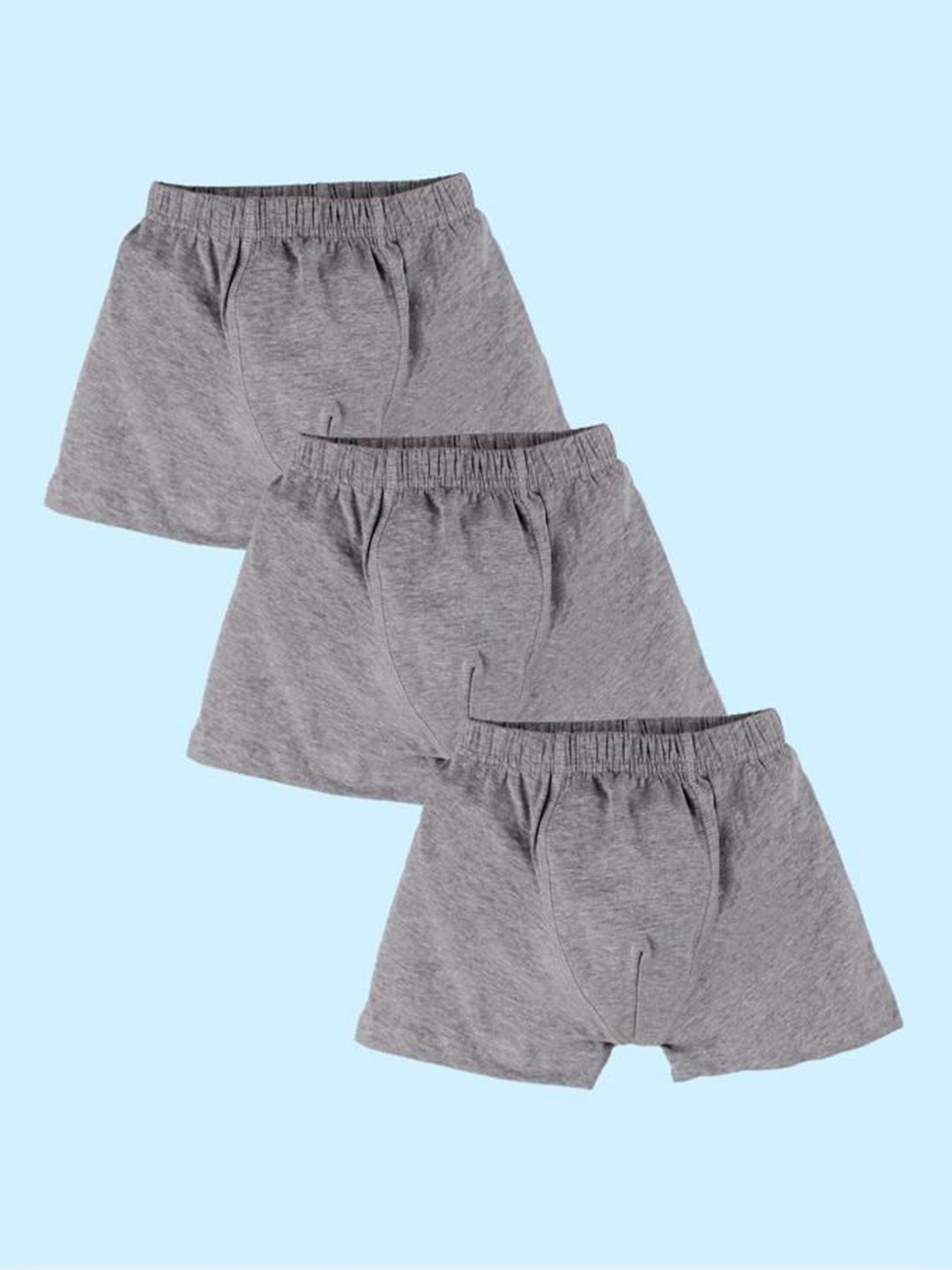 

KiddoPanti Kids Pack of 3 Solid Briefs, Grey melange