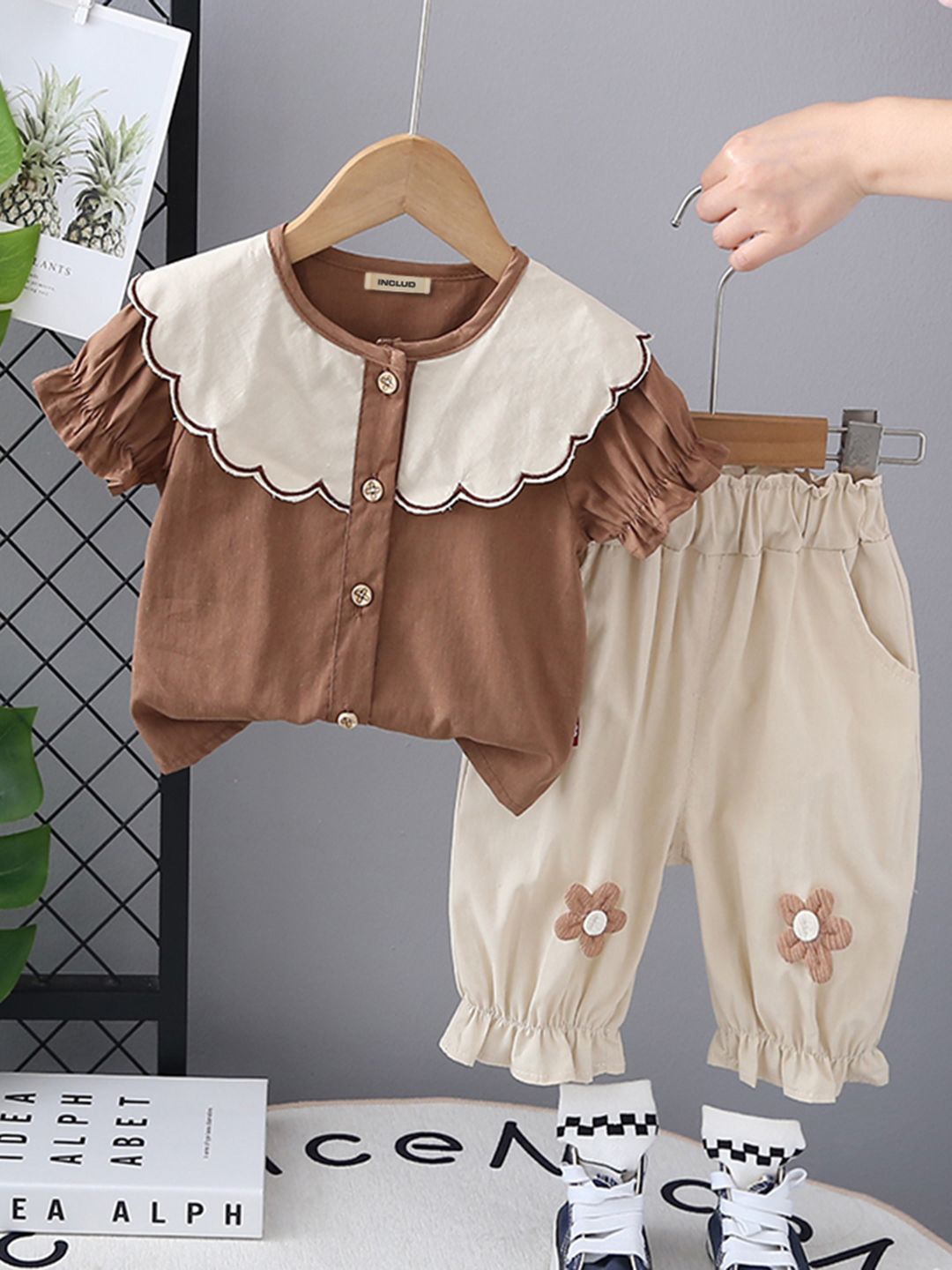 

INCLUD Girls Top with Trousers, Beige