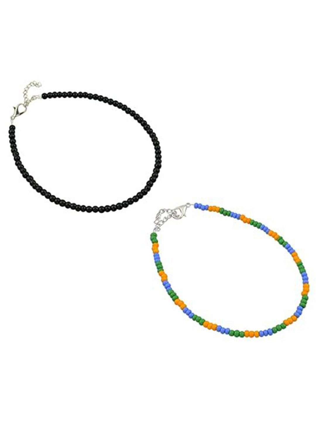 

HIGH TRENDZ 2Pc Oxidised Anklet, Black