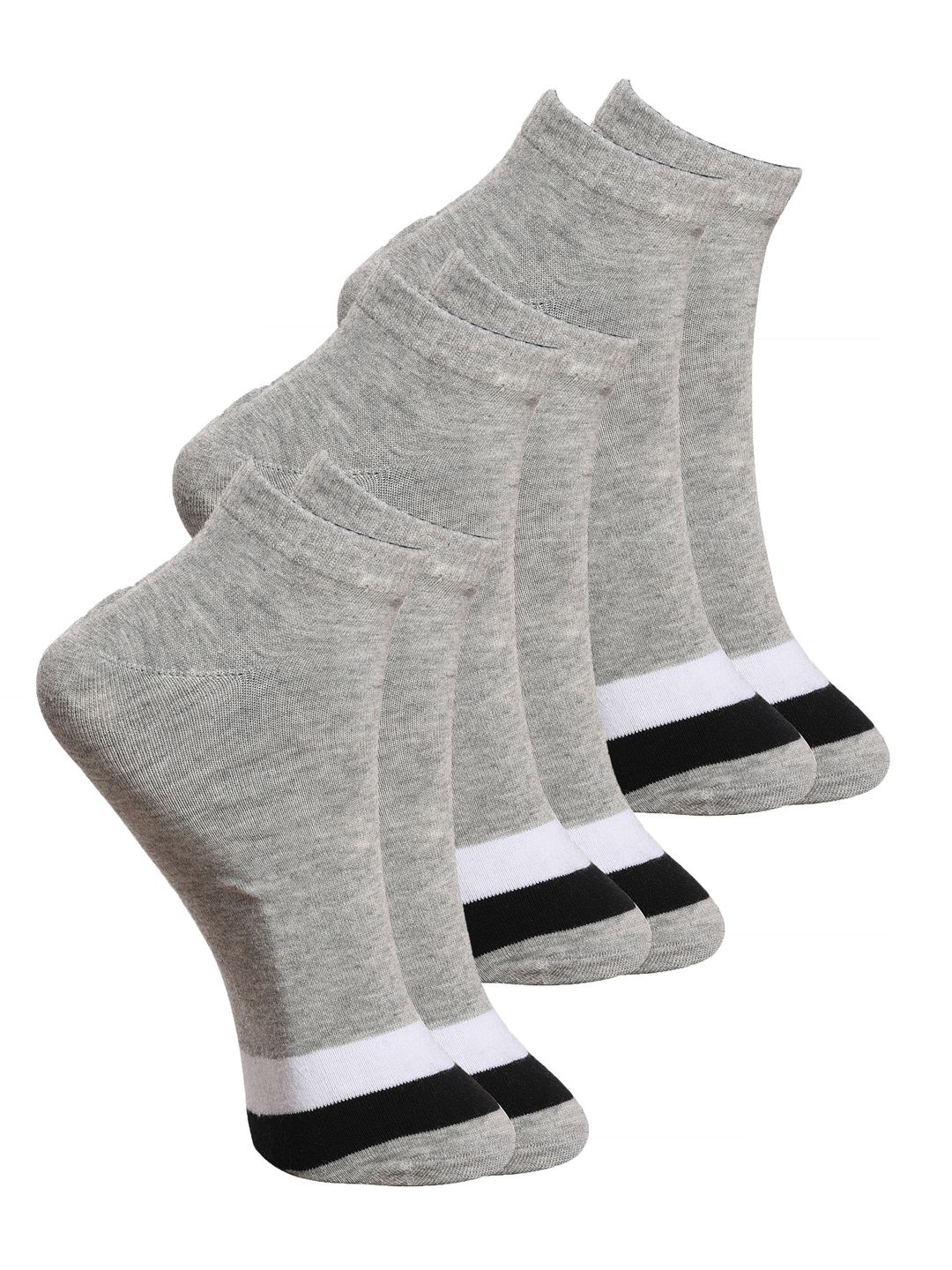 

BAESD Unisex Pack Of 3 Ankle Length Socks, Grey