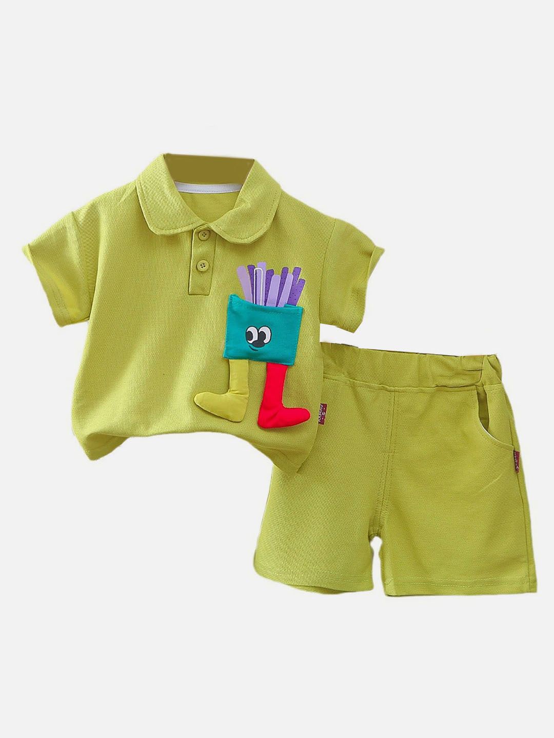 

Little Surprise Box LLP Kids Printed T-Shirt & Shorts Clothing Set, Green