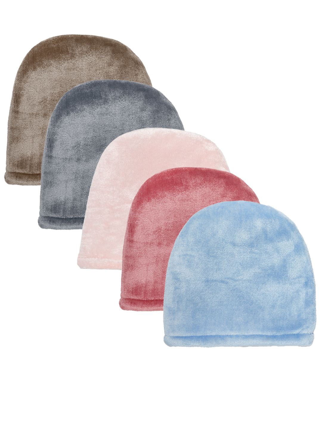 

KLOTTHE Men Pack Of 5 Woolen Beanie Caps, Blue