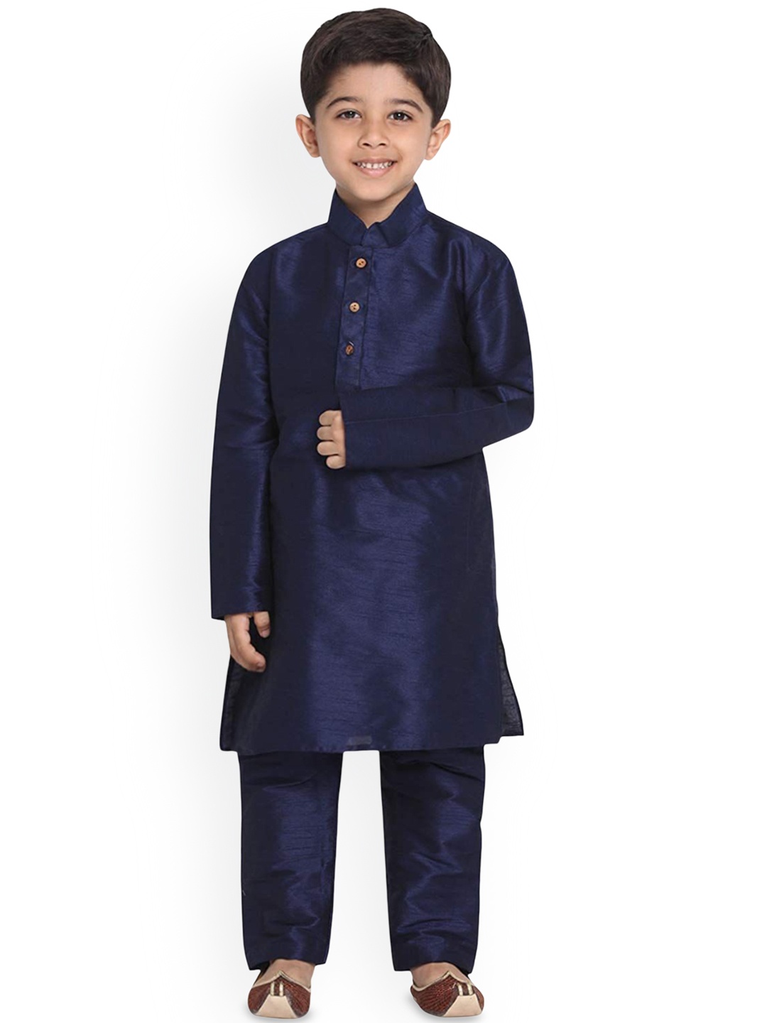 

BAESD Boys Regular Kurta with Pyjamas, Navy blue