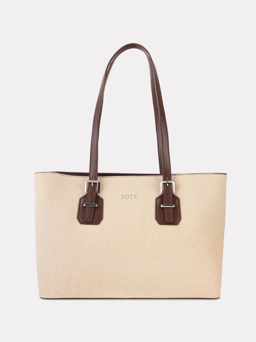 

DOTE PU Swagger Tote Bag, Beige