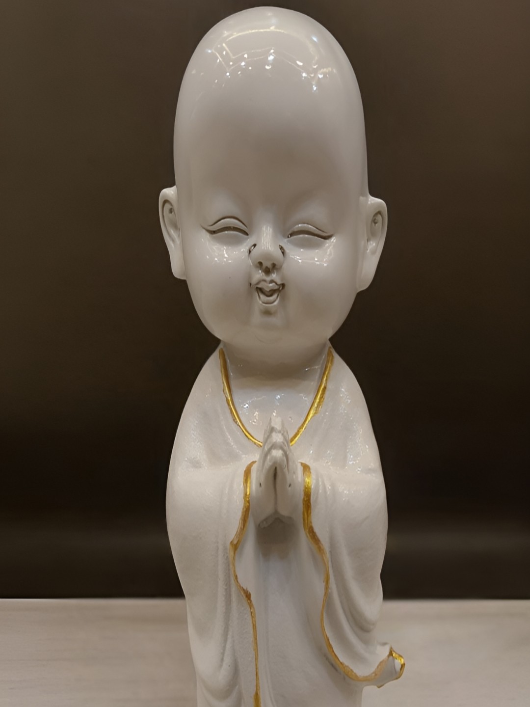 

Vrinban International White Buddha Idol Showpiece