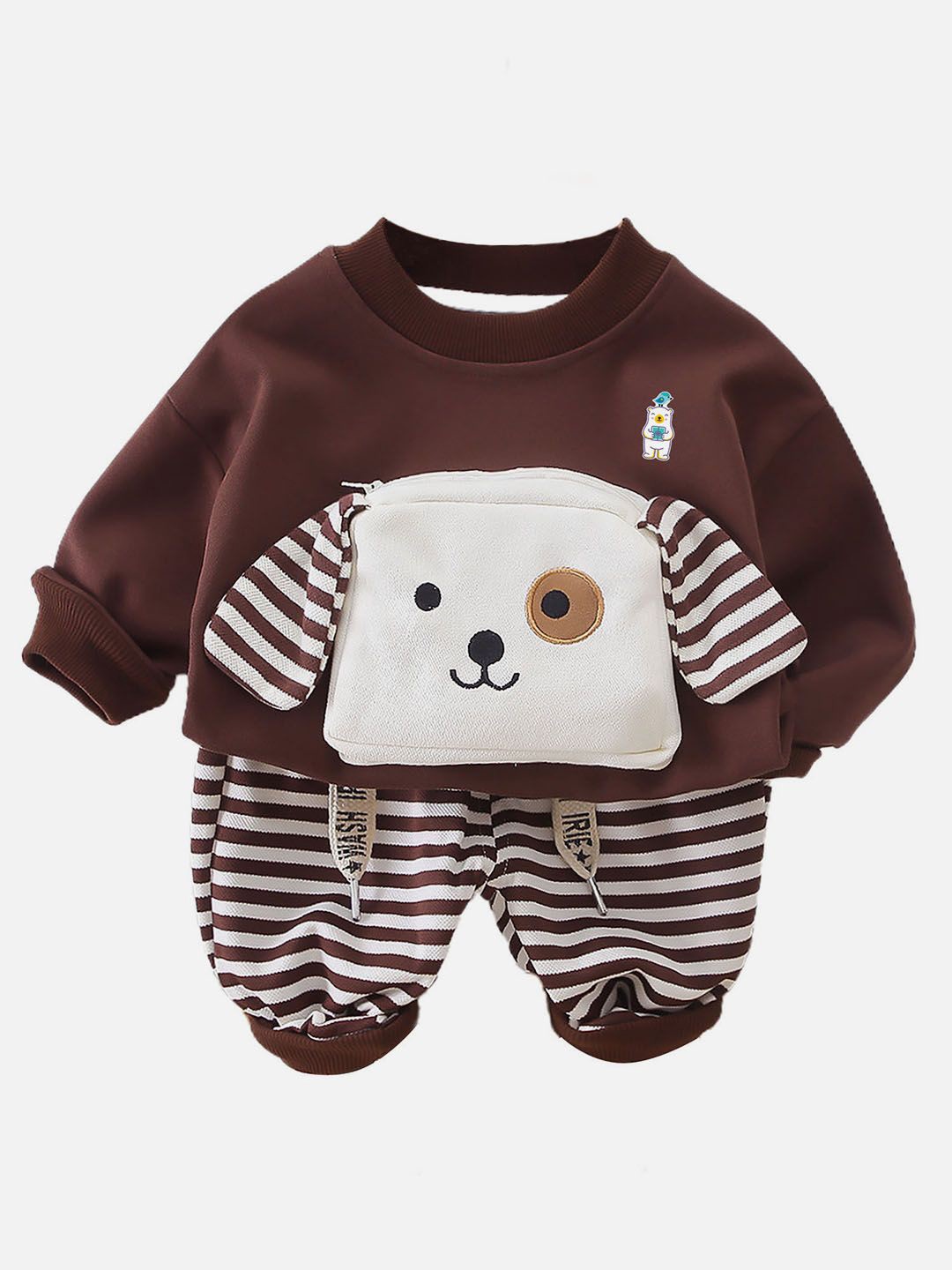 

Little Surprise Box LLP Kids Printed Clothing Set, Brown
