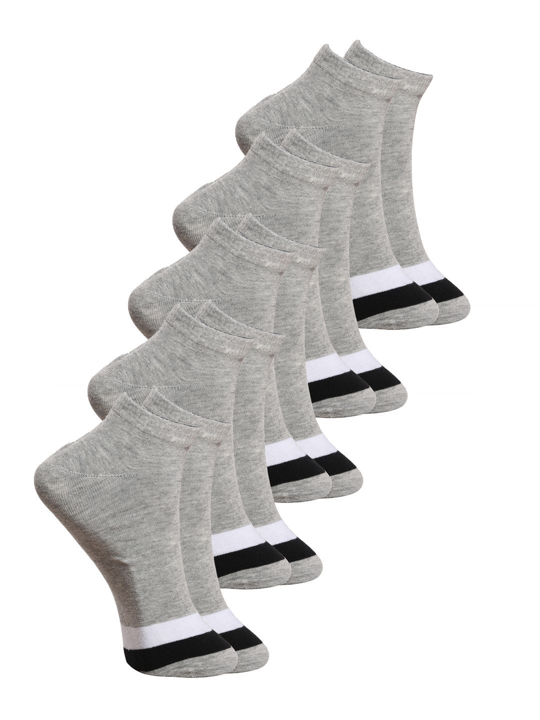 

BAESD Unisex Pack Of 5 Ankle-Length Socks, Grey