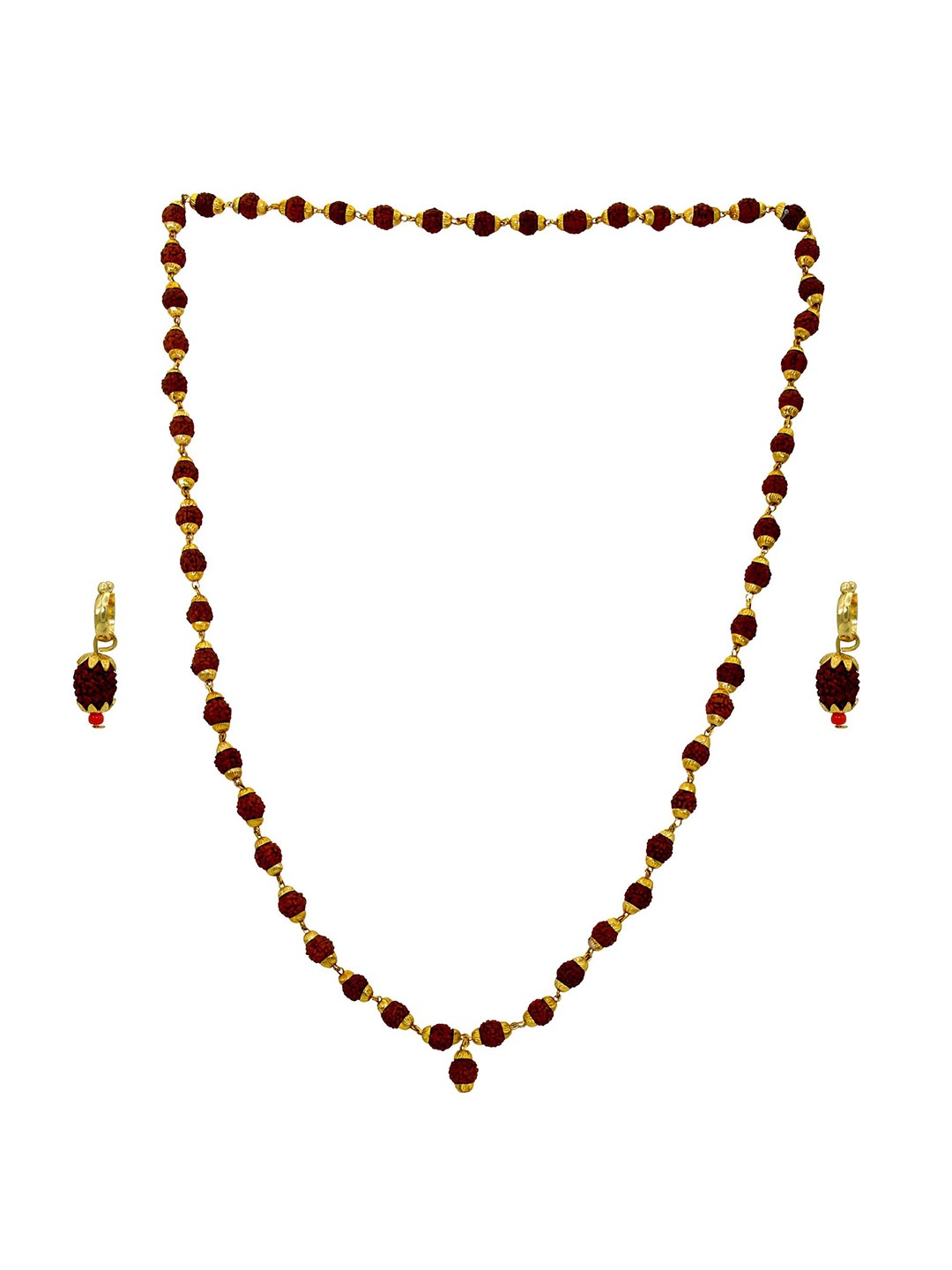 

MEMOIR Brass-Plated Beaded Jewellery Set, Brown