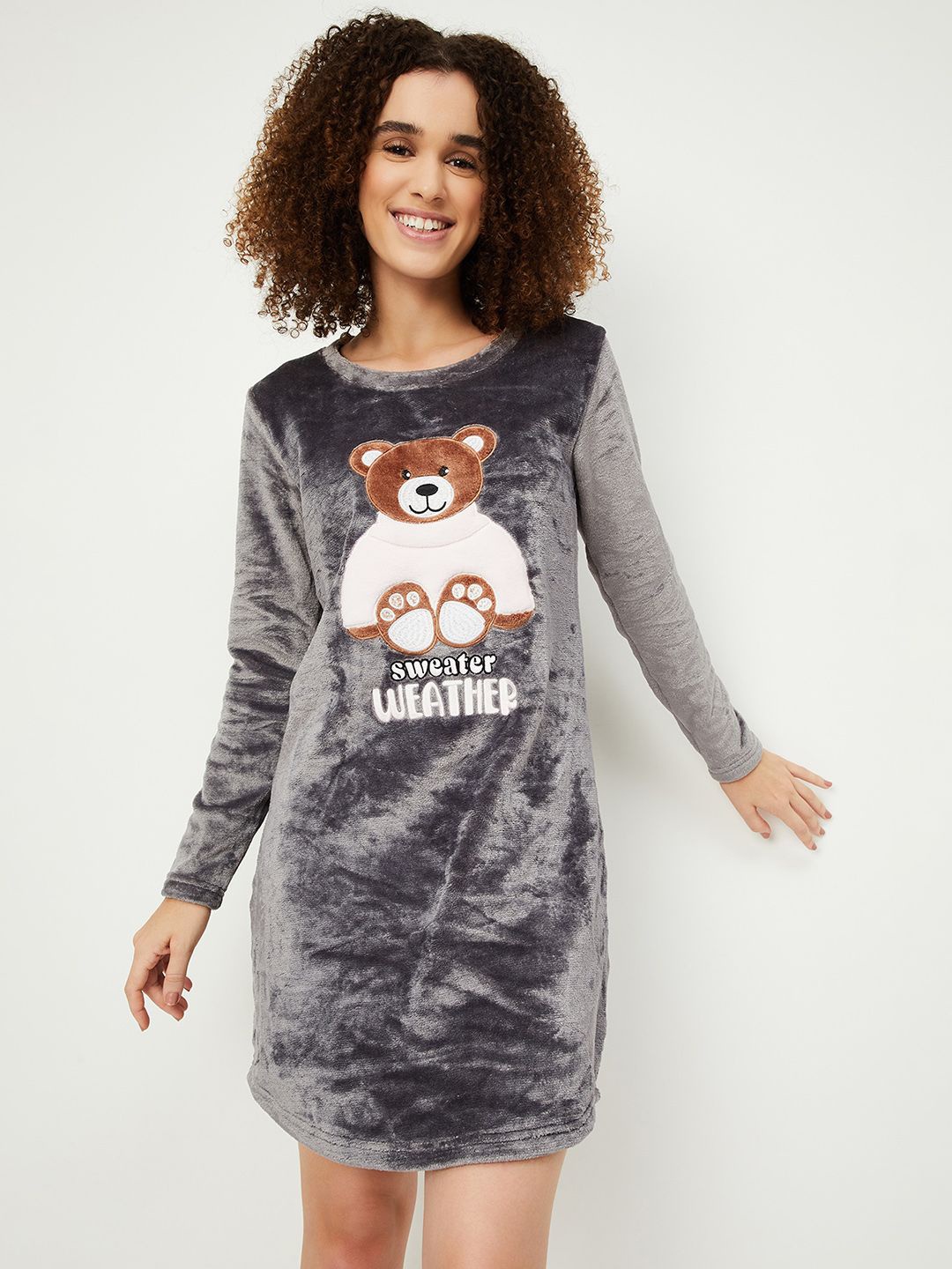 

max Printed Nightdress, Grey
