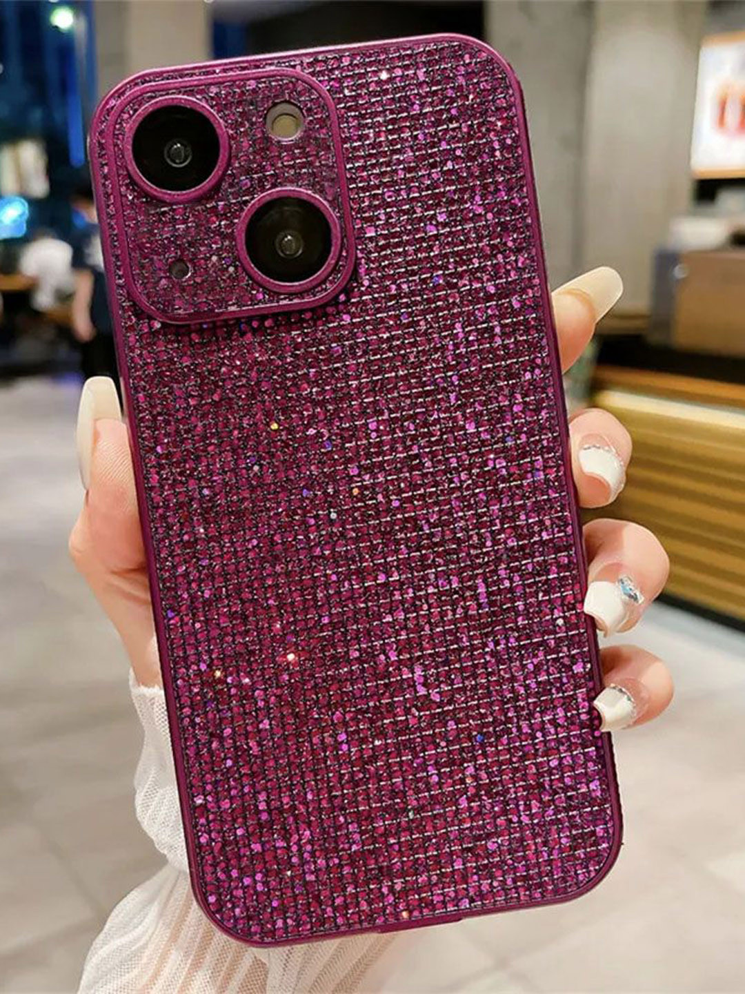 

Luxury Kase Glitter iPhone 13 Back Case Mobile Accessories, Purple