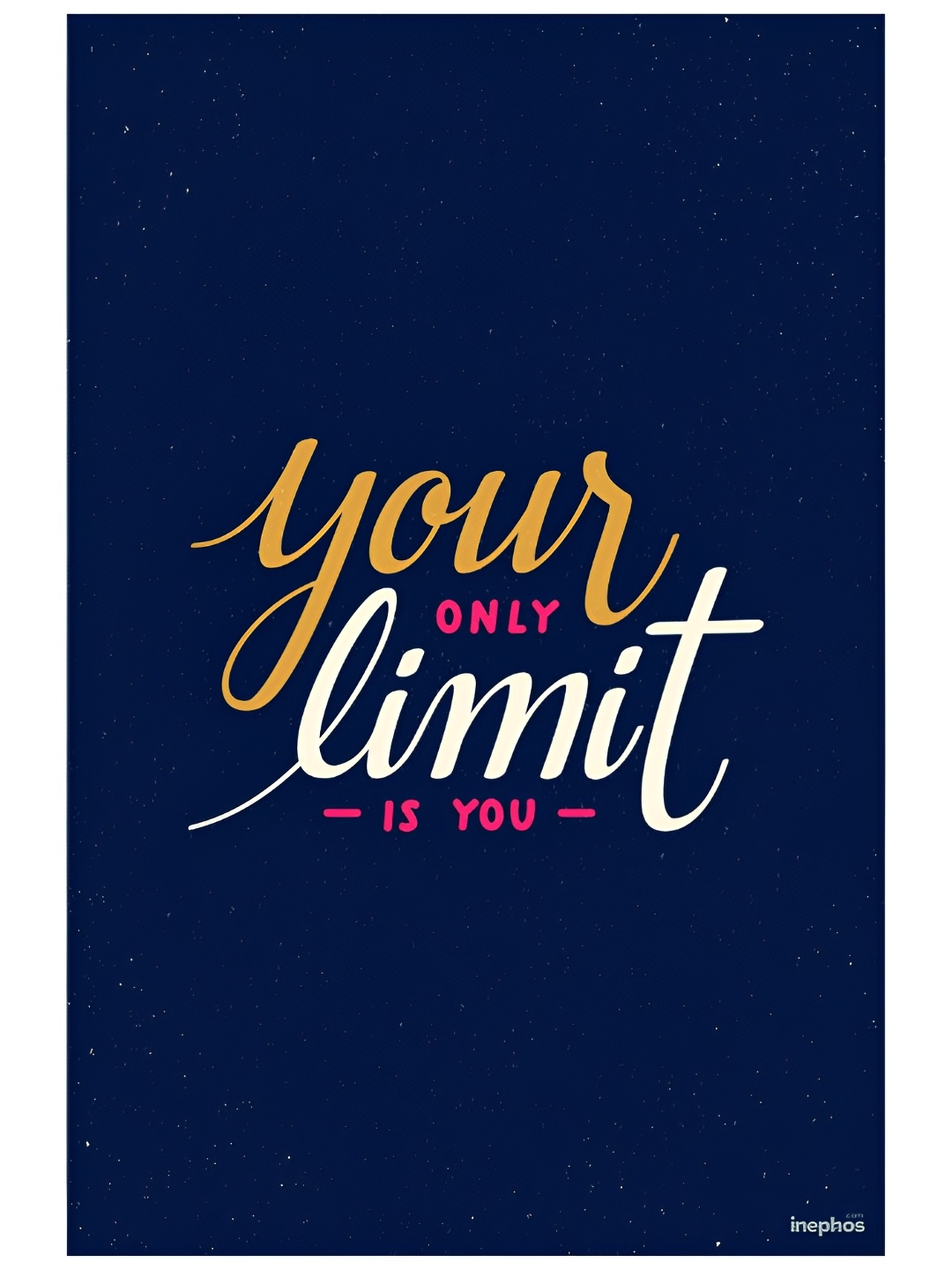 

Inephos Navy Blue & Yellow Typography Printed Wall Poster