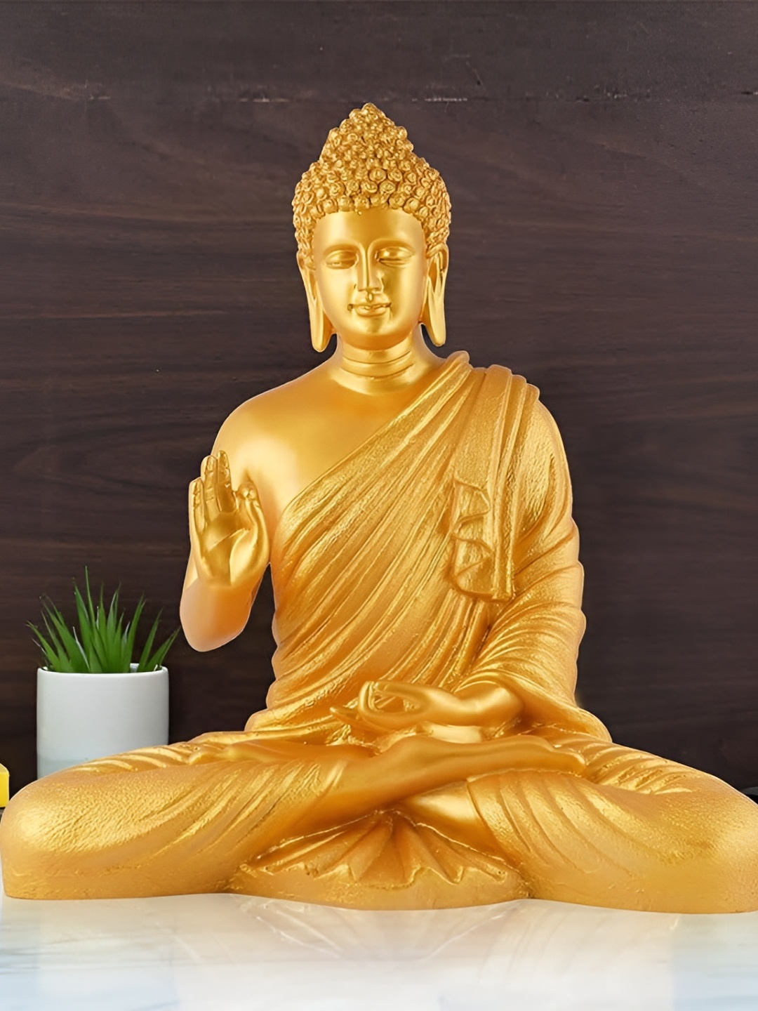 

Zart Gold-Toned Buddha Idol Showpiece