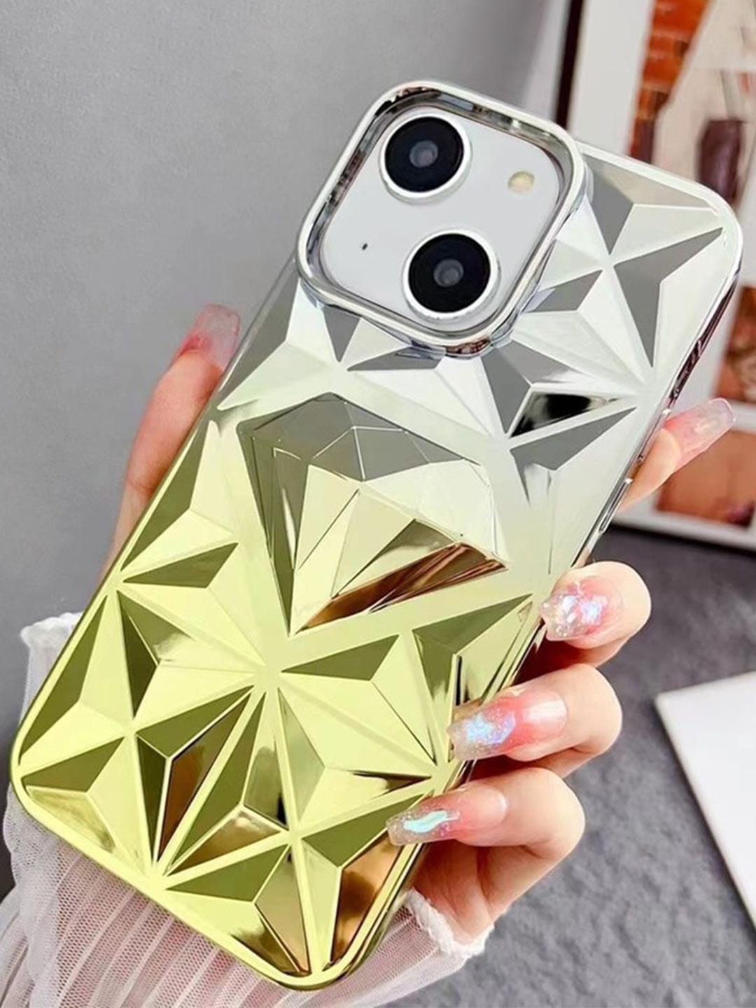 

Luxury Kase Conversational Printed iPhone 13 Back Case Mobile Accessories, Yellow