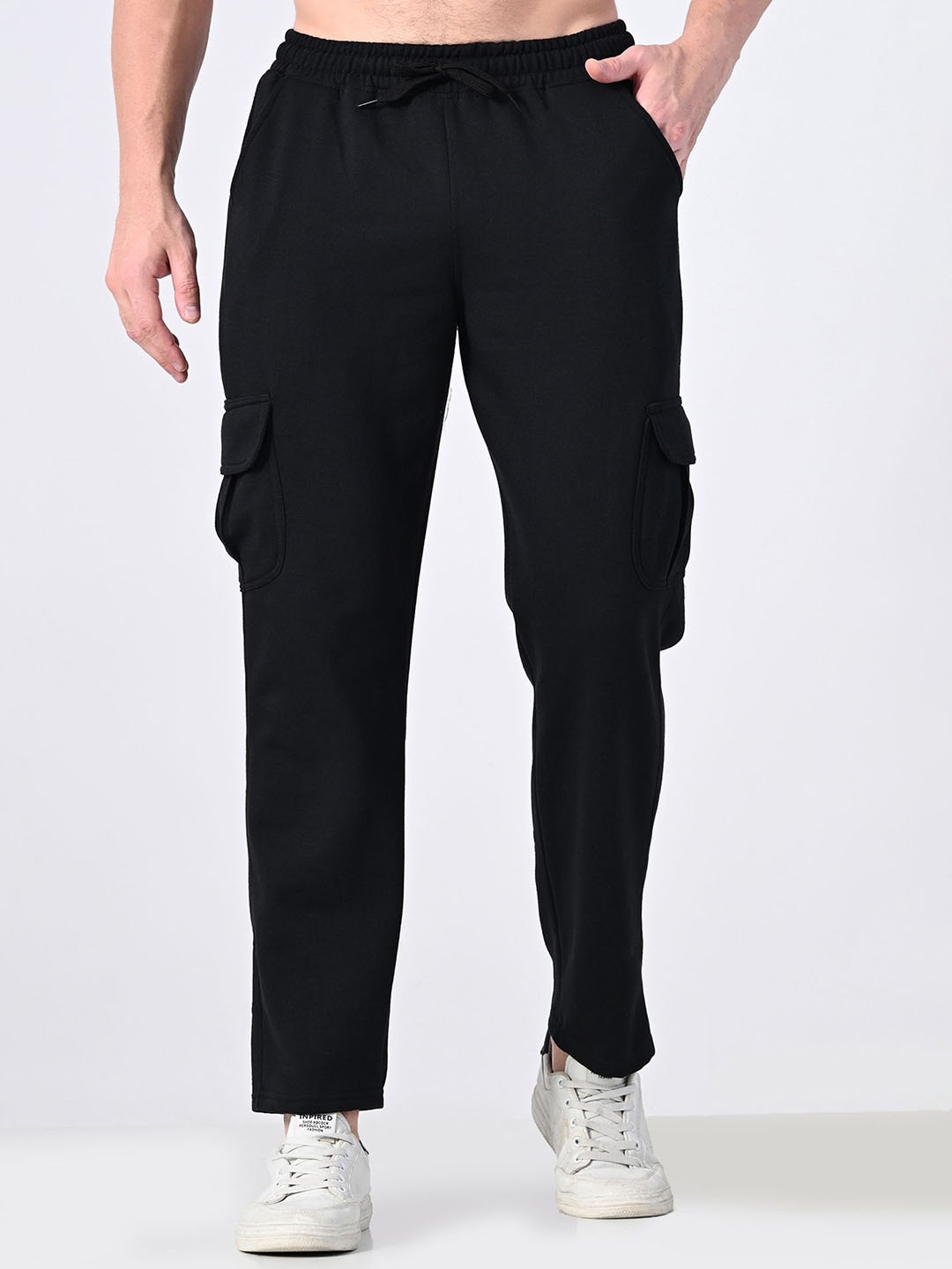 

BAESD Men Relaxed-Fit Mid-Rise Track Pants, Black