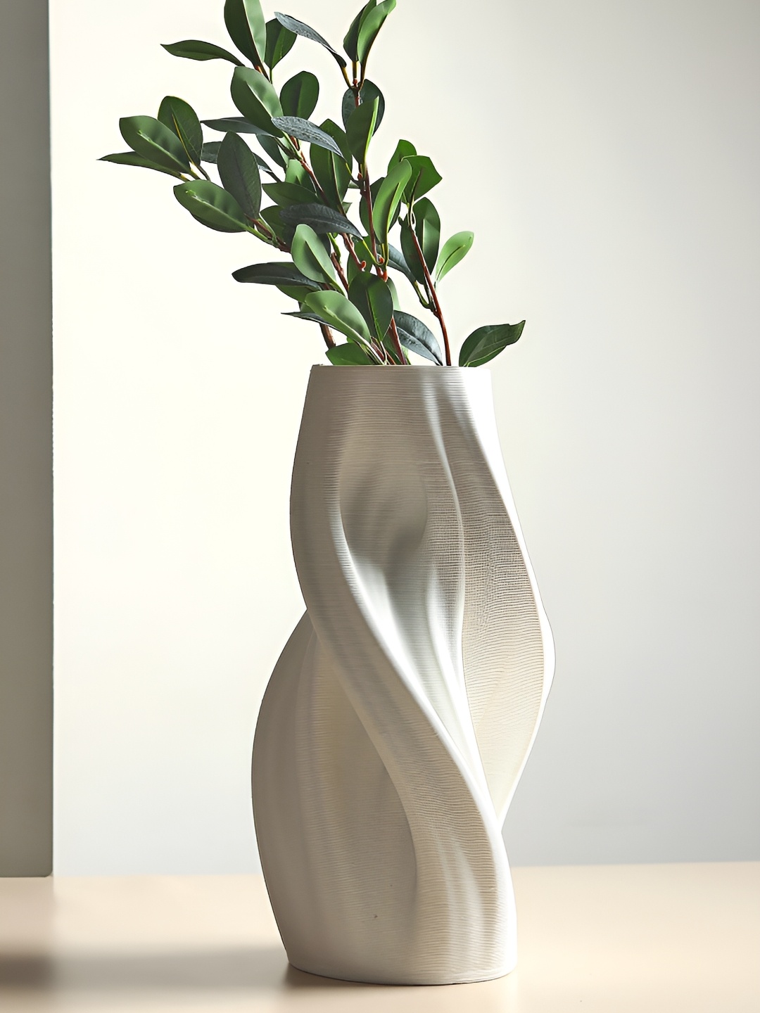 

HABERE INDIA White Ceramic FlowerVase