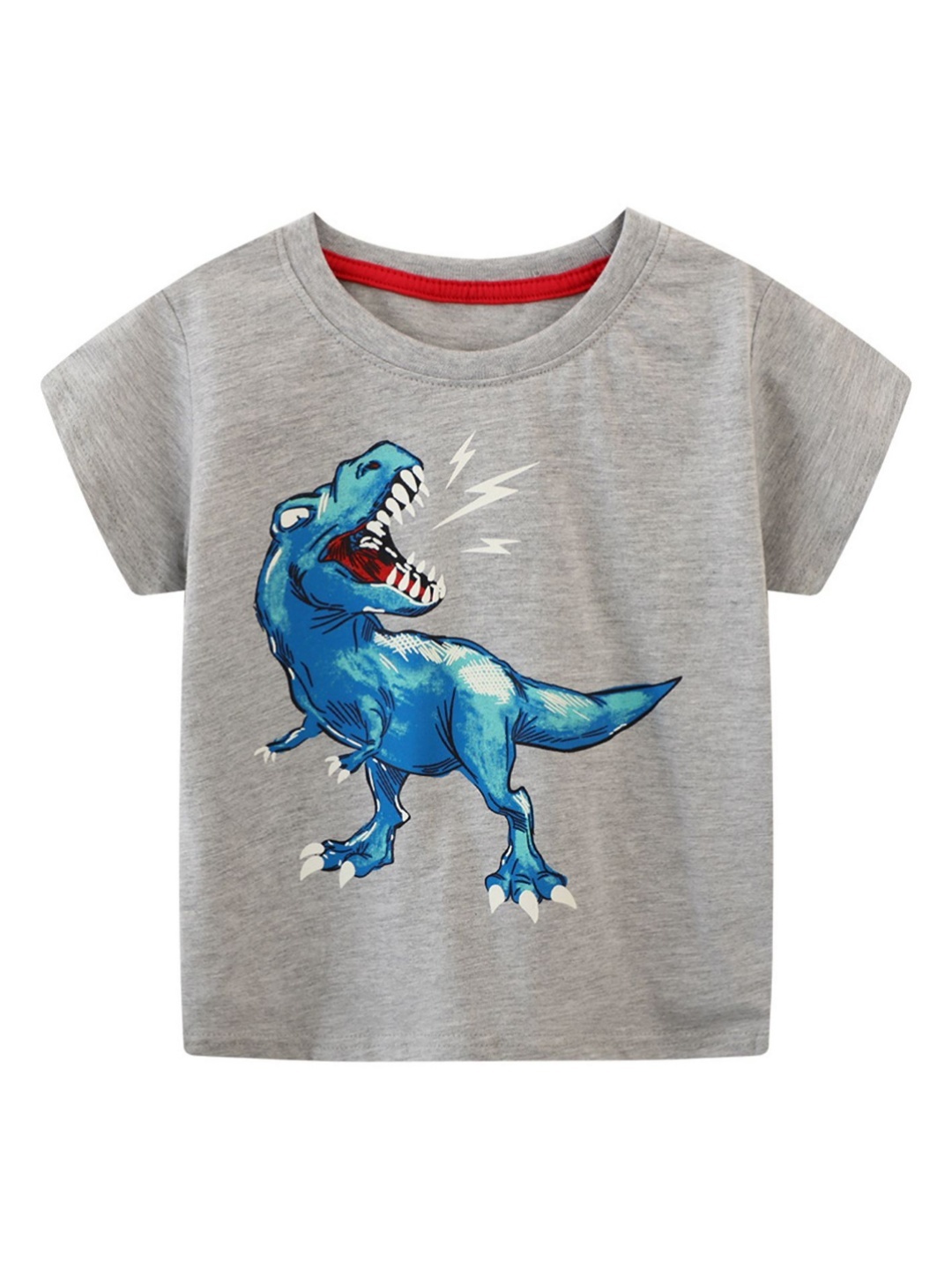 

LULU & SKY Boys Printed Applique T-shirt, Grey