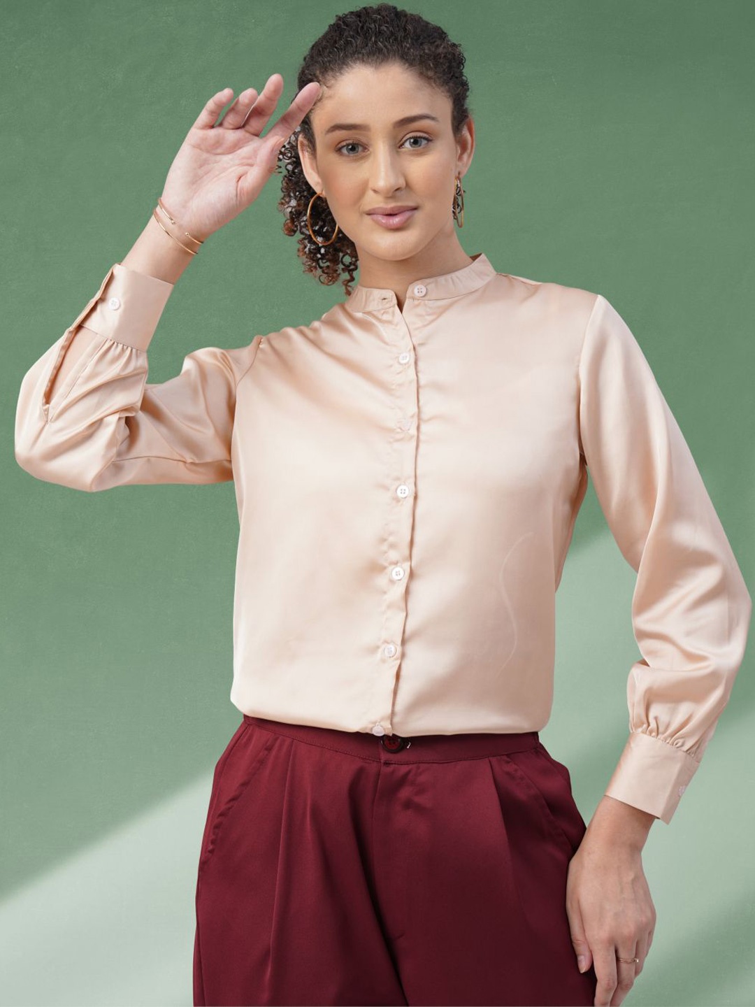 

All About You Formals Women Opaque Formal Shirt, Peach