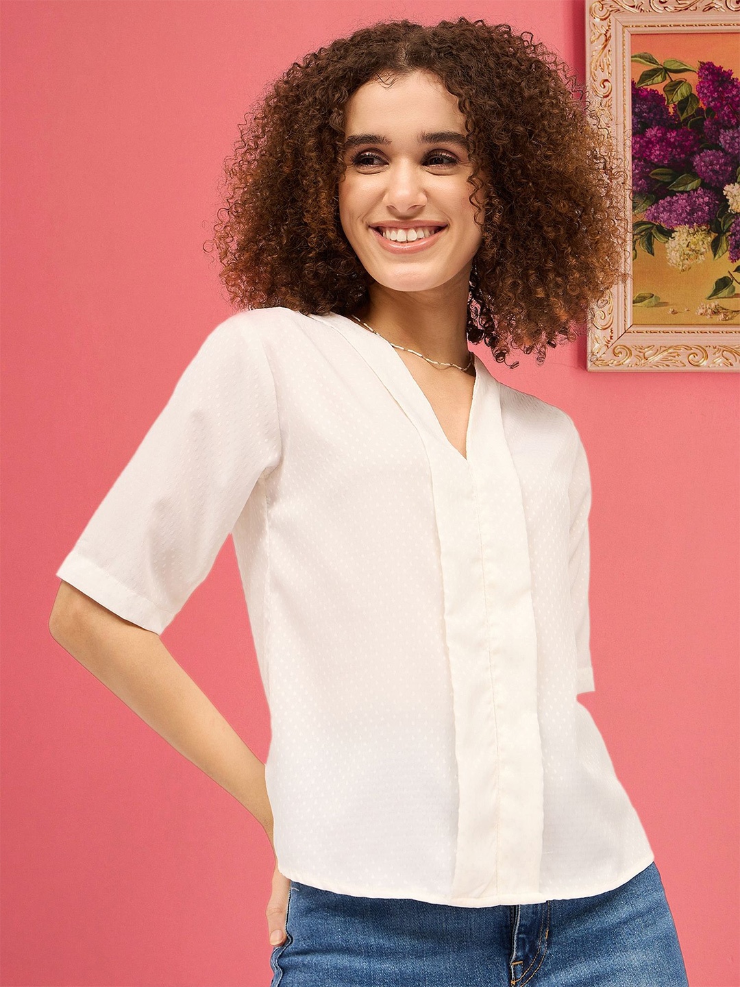 

DressBerry Shirt Style Top, White