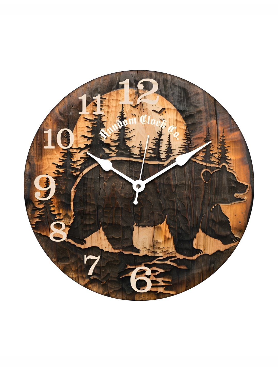 

RANDOM Printed Round Shaped Sweep Silent Movement Contemporary Wall Clock, Brown