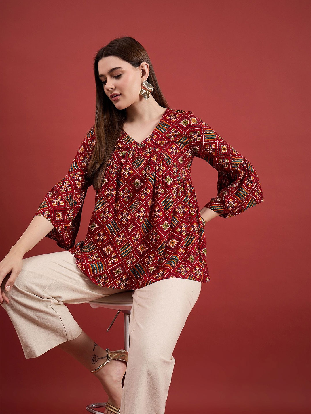 

all about you Floral Top, Maroon