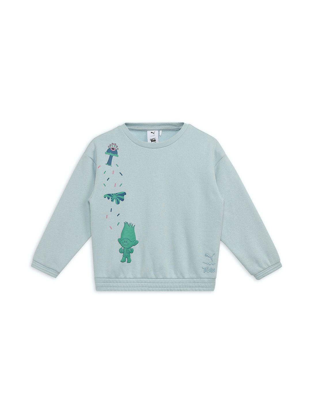 

Puma x Trolls Boys Graphic Printed Cotton Relaxed-Fit Sweatshirt, Blue