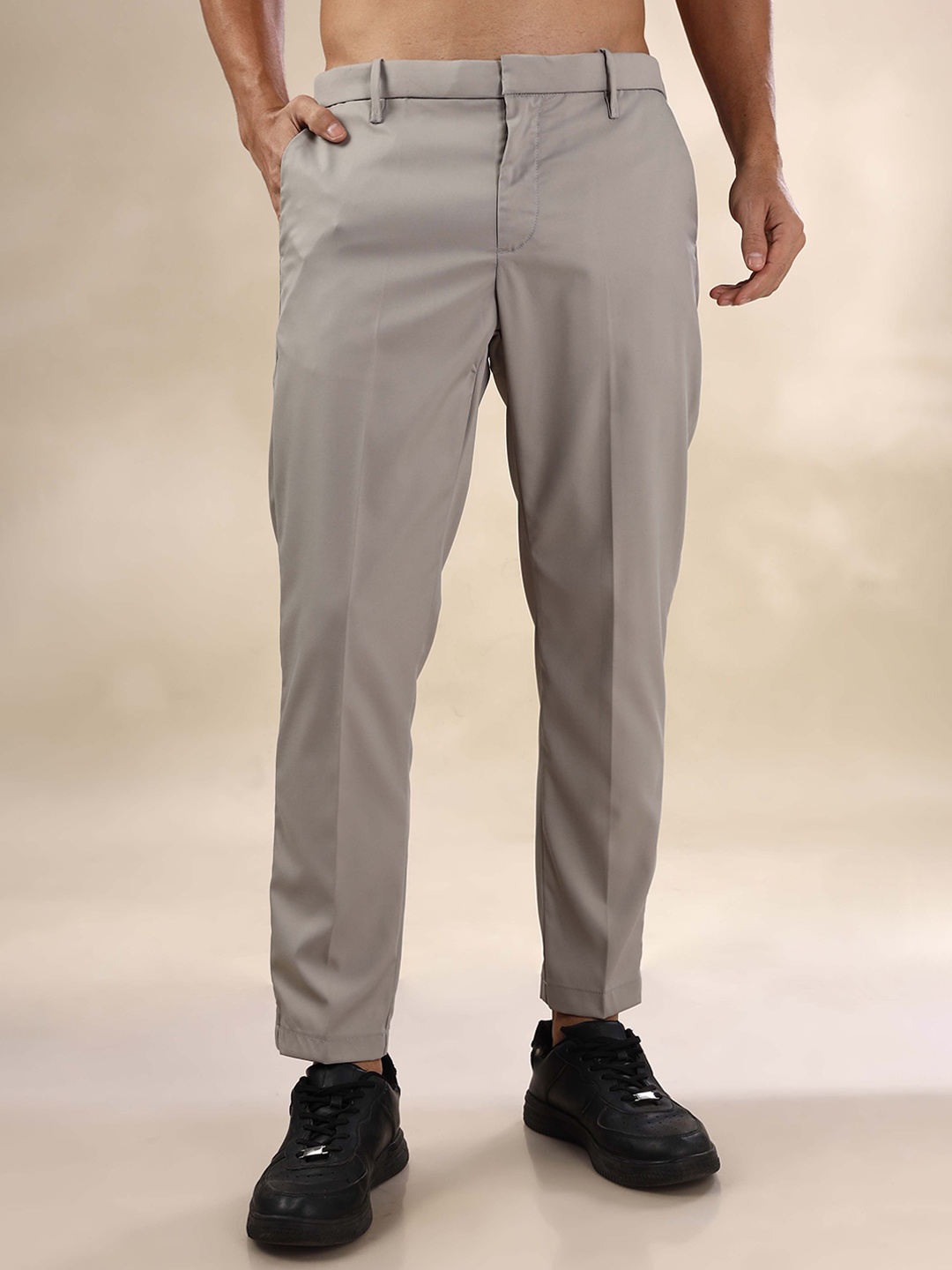 

HERE&NOW Men Slim Fit Trousers, Grey