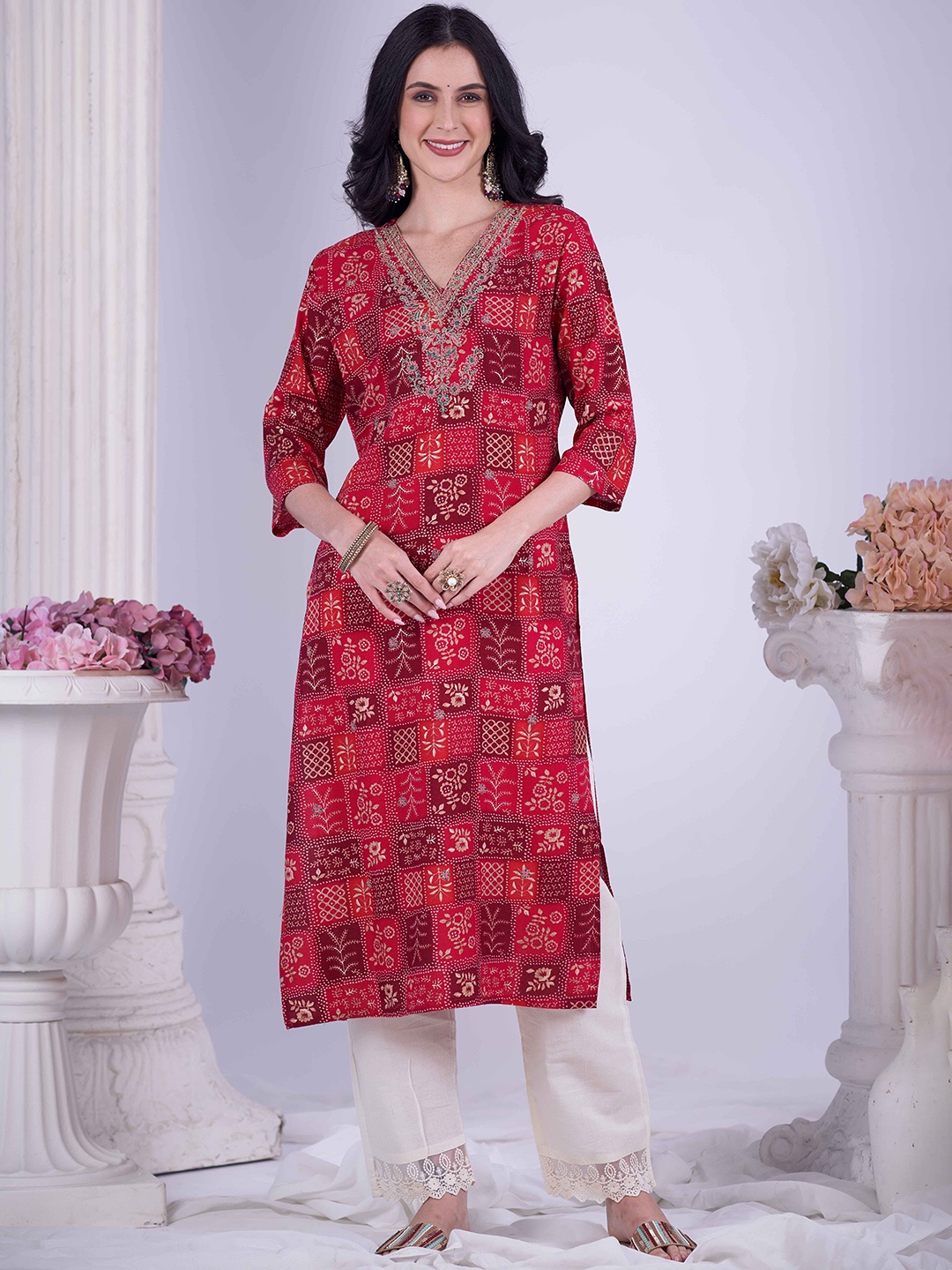 

Anouk Women Ethnic Motifs Printed Kurta, Maroon