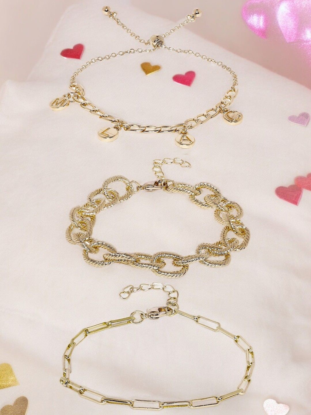 

OOMPH Women 3 Link Bracelet, Gold
