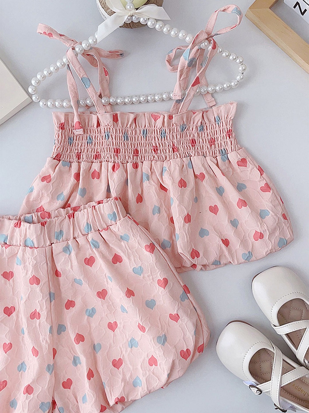 

LULU & SKY Girls Printed Top with Shorts, Pink