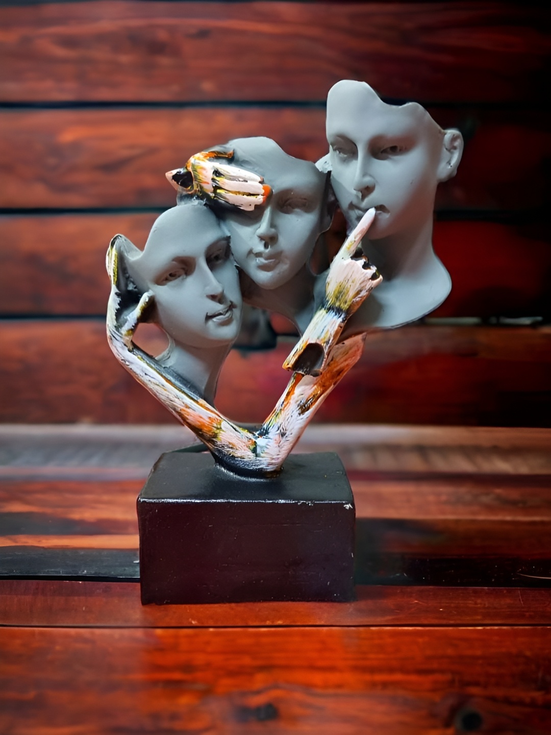 

Vrinban International Grey Human Face Figurine Showpiece