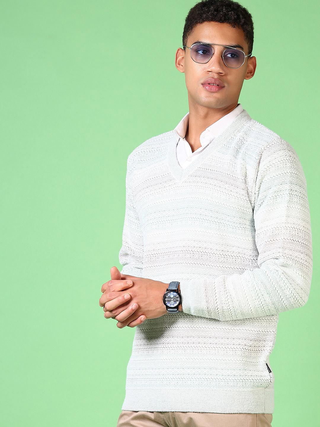 

V-Mart Men Pullover, Sea green