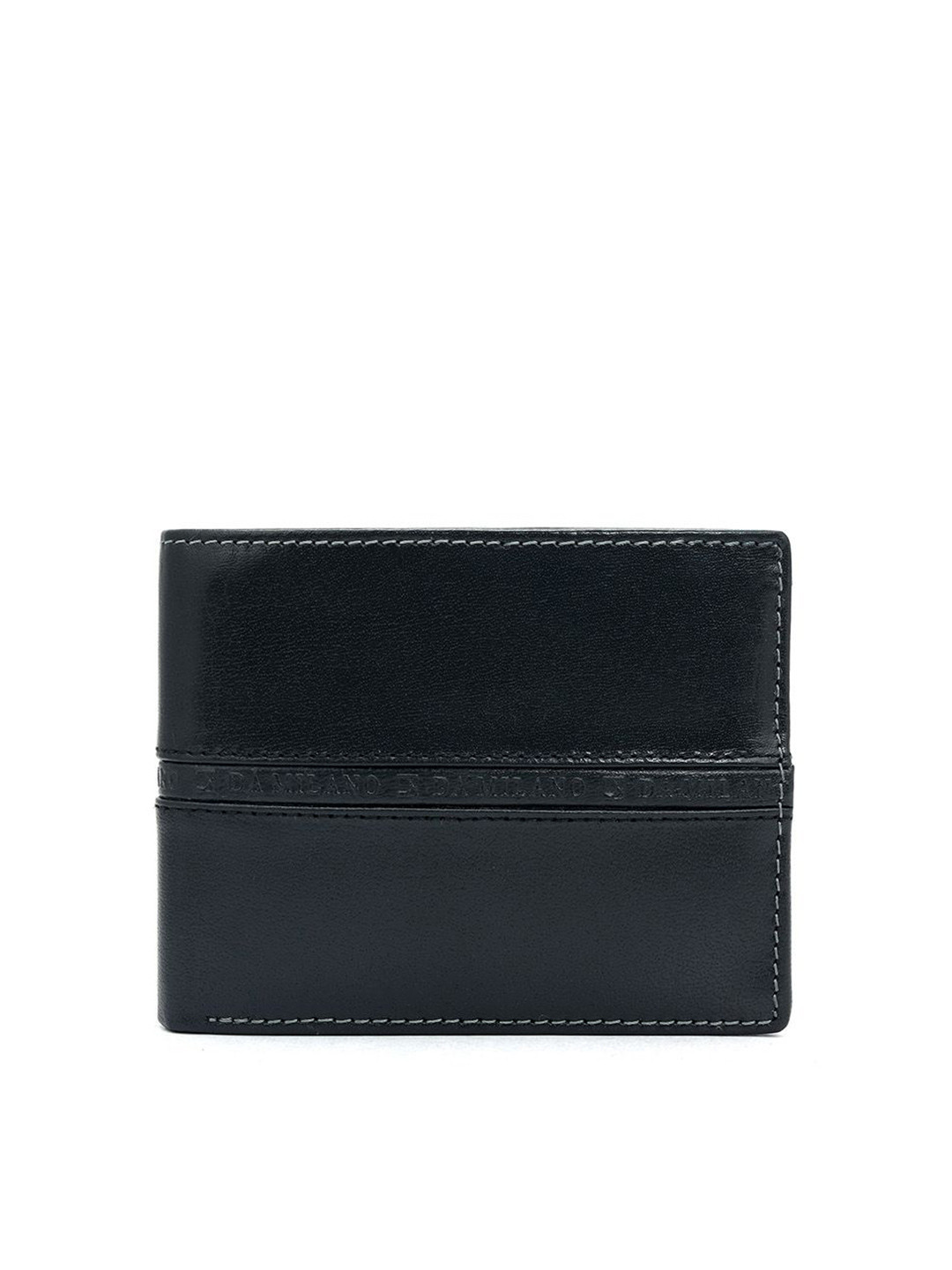 

Da Milano Men Textured Leather Two Fold Wallet, Blue
