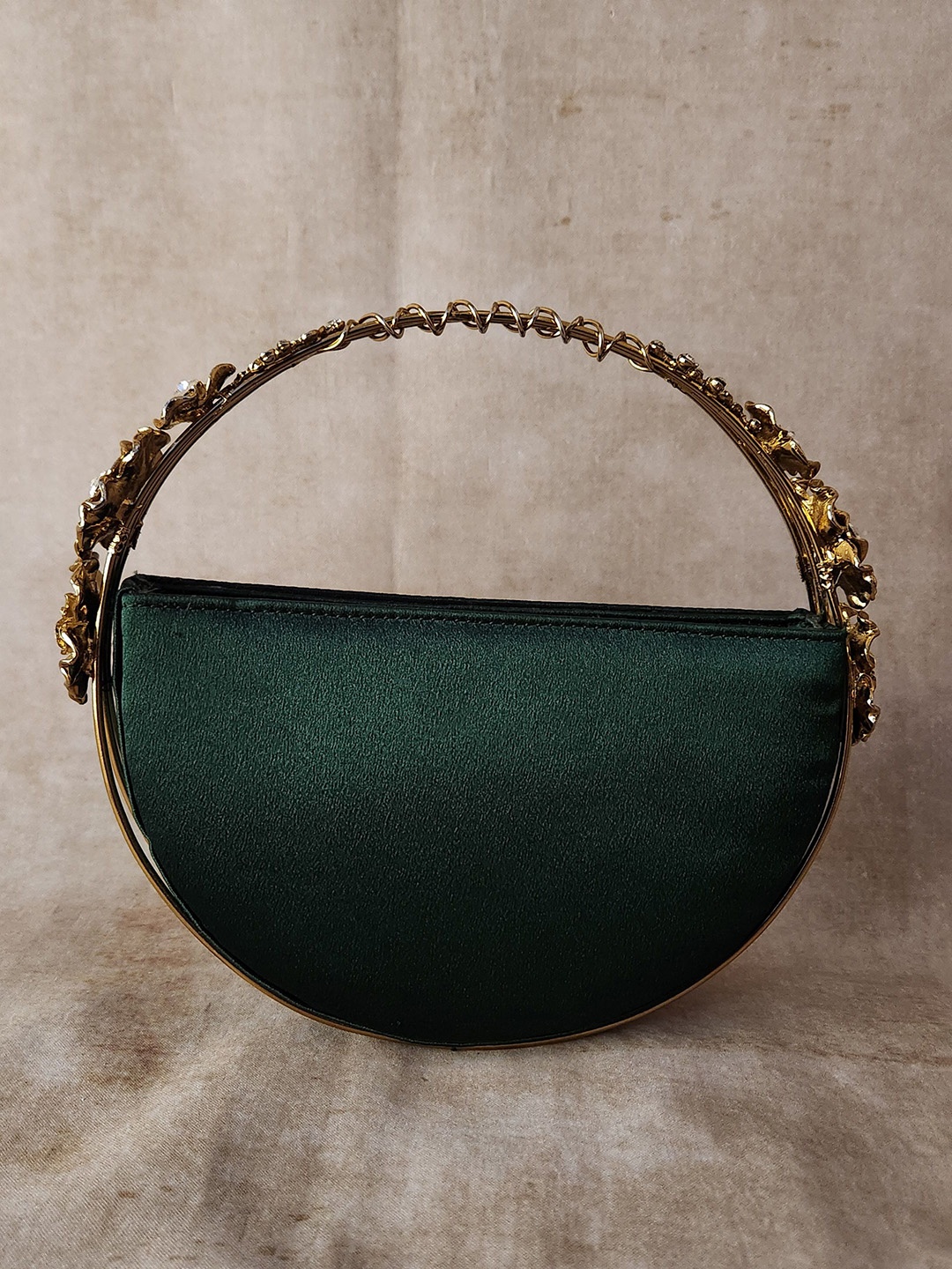 

Adwita Women Embellished Half Moon Handheld Bag, Green