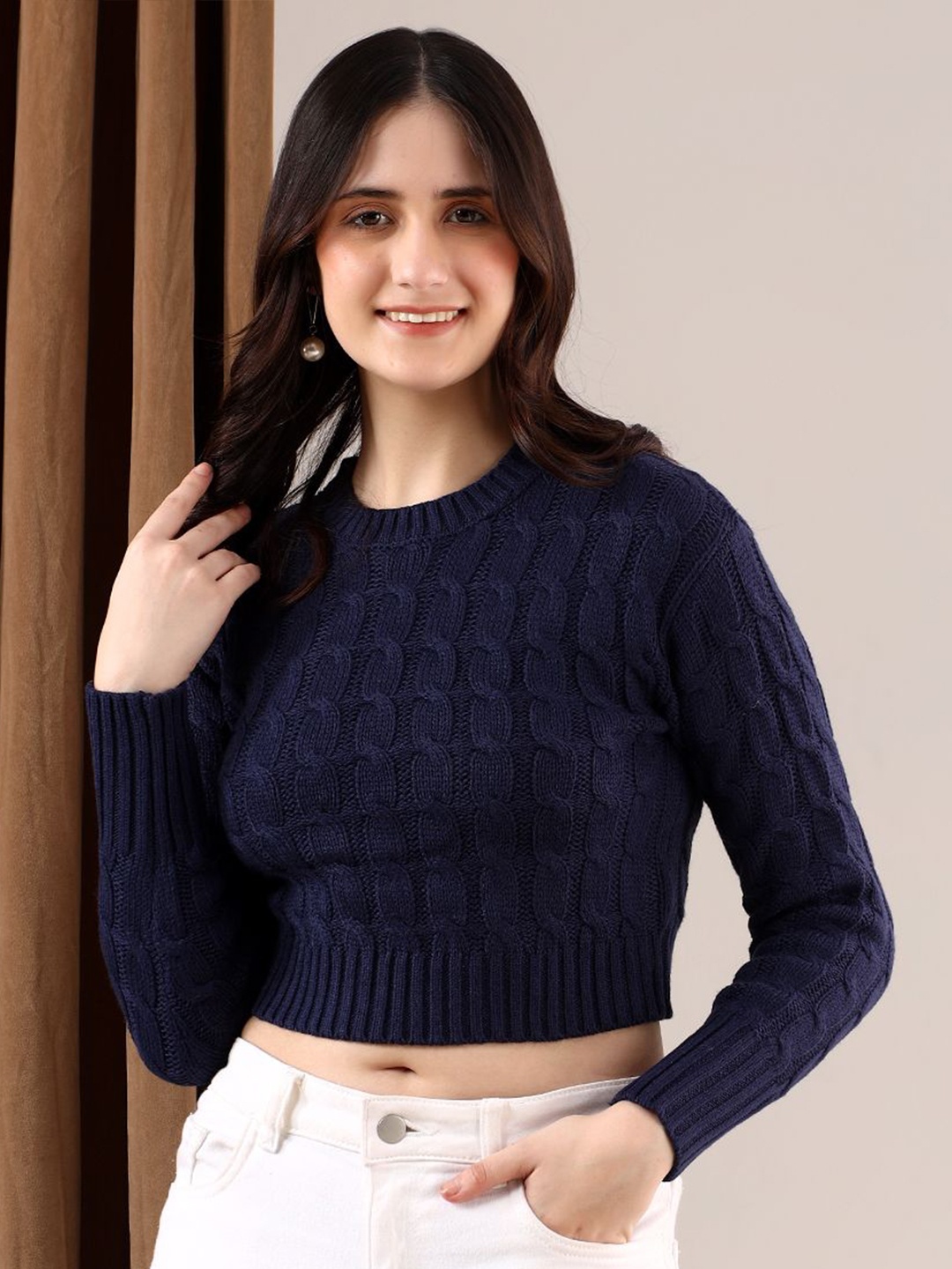 

Kotty Women Crop Pullover, Blue