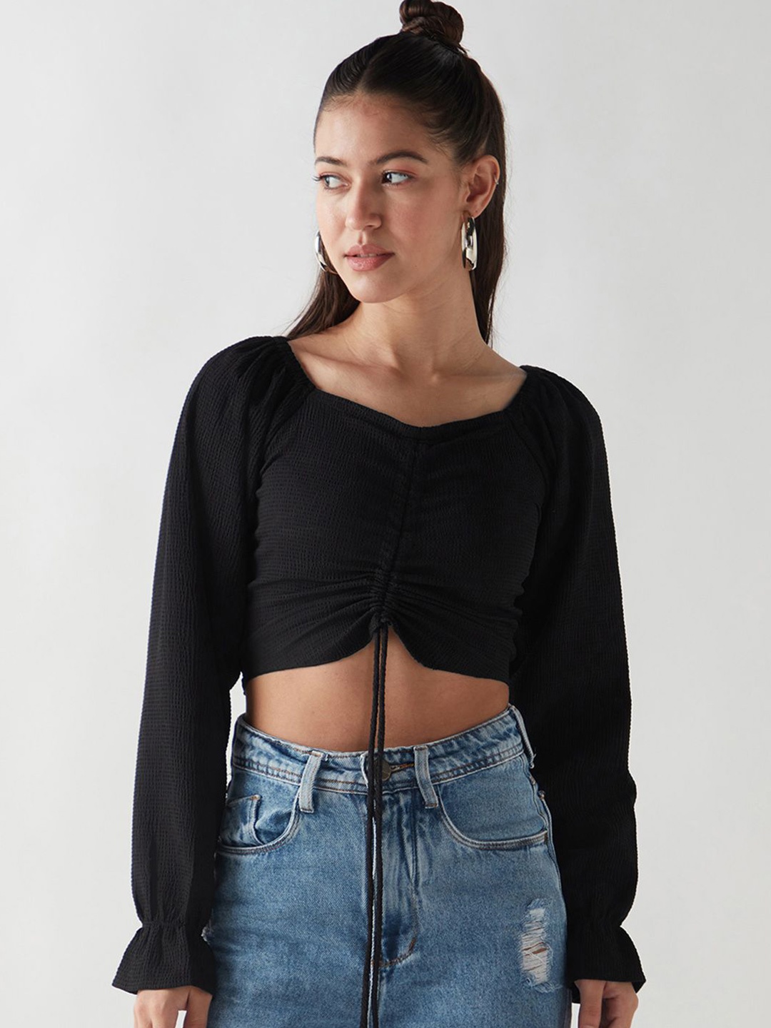 

Bewakoof Crop Top, Black