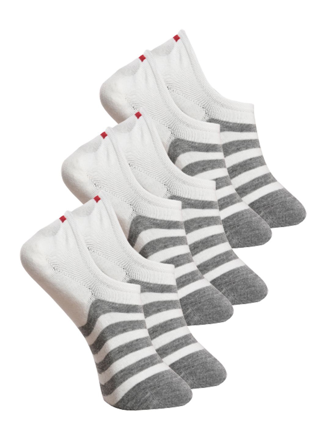 

BAESD Unisex Pack Of 3 Striped Socks, White