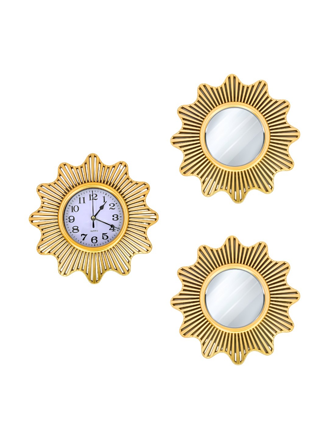 

Aura Gold-Toned & White Textured Vintage Wall Clock