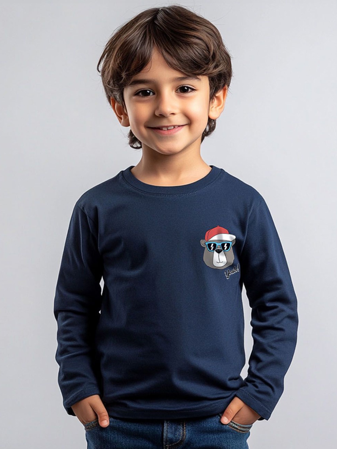 

Nauti Nati Boys Printed Bio Finish T-shirt, Navy blue