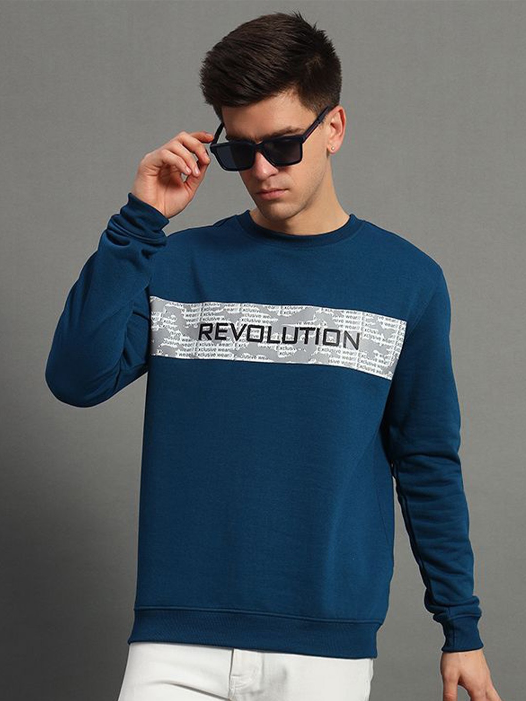 

GET GOLF Men Printed Sweatshirt, Teal