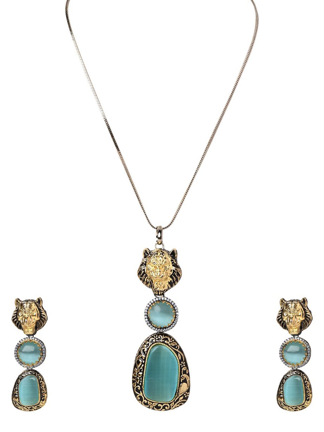 

VENI 18K Gold-Plated Stone Studded Jewellery Set