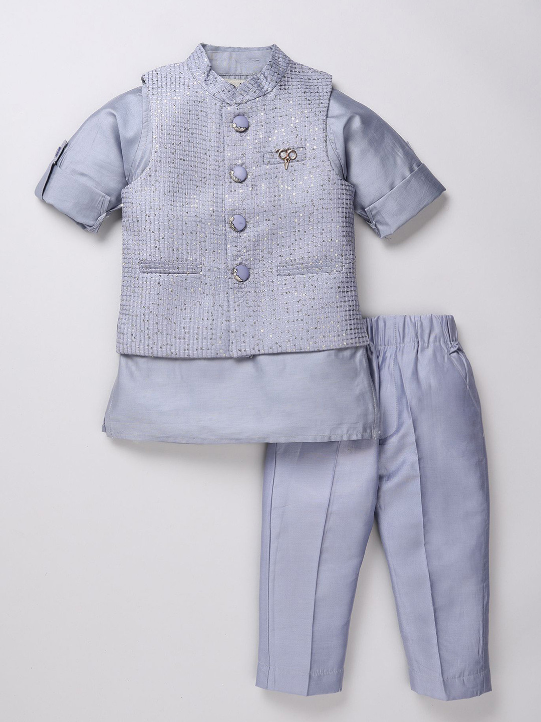 

LITTLE COLLARS Boys Embellished Pyjamas, Grey