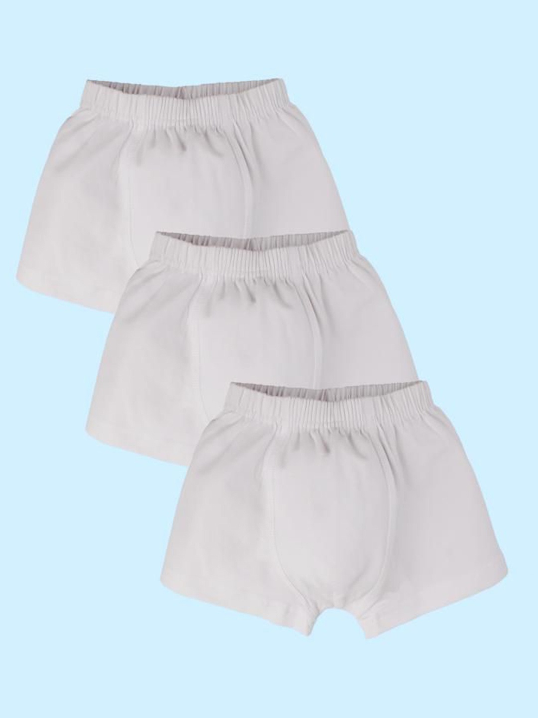 

KiddoPanti Boys Pack of 3 Cotton Lycra Trunks, White