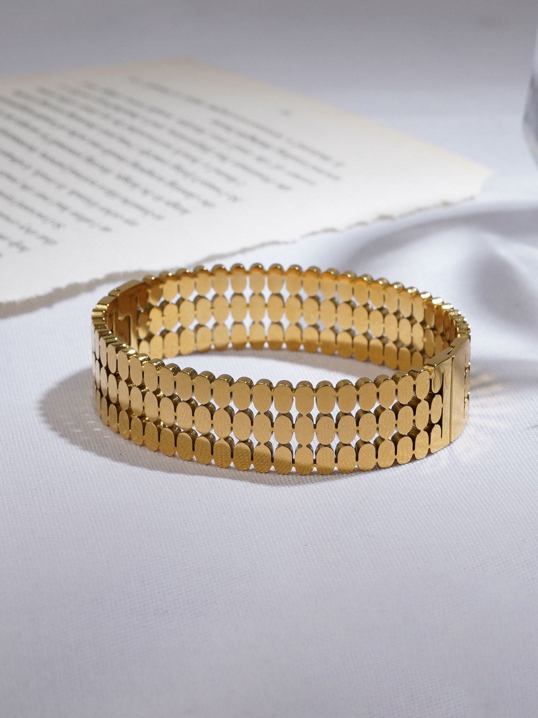 

JEWILLEY Women Gold-Plated Kada Bracelet